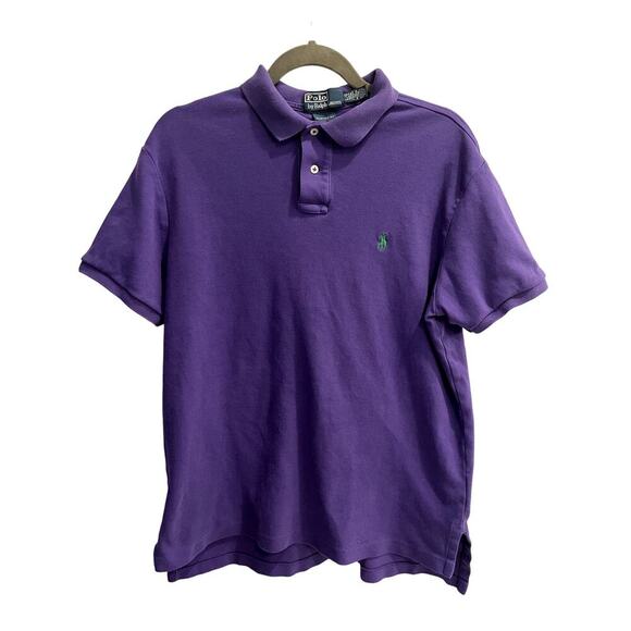Polo Ralph Lauren Purple Collared Knit Shirt Size Large L Men's - Picture 1 of 4